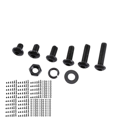 300Pcs M3 Black Alloy Steel Hex Socket Screws Nuts Washer Assortment Kit (Set B Button Head)