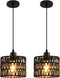 KENMI Woven Pendant Light Boho Chandelier, Rattan Pendant Lights Kitchen Island, Farmhouse Pendant