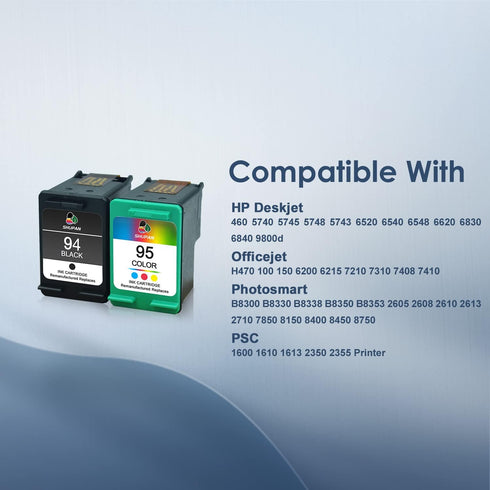 HP 94/95 Ink Cartridges Replacement Combo Pack for Officejet 150 100 H470 9800 7310 7210, Deskjet 460, PSC 1610 2355 (1