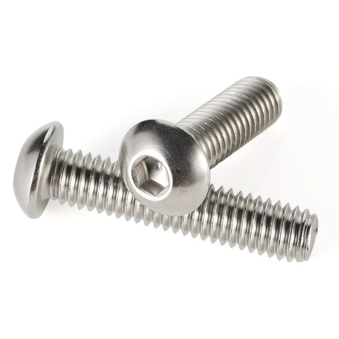 M6-1.0 x 20mm Button Head Socket Cap Screws, Stainless Steel 18-8, Bright Finish, Quantity 25