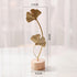 Fenteer Retro Wooden Remote Organizer with Leaf Shaped Metal Sculpture Nordic Creative Abstract Holder for Table