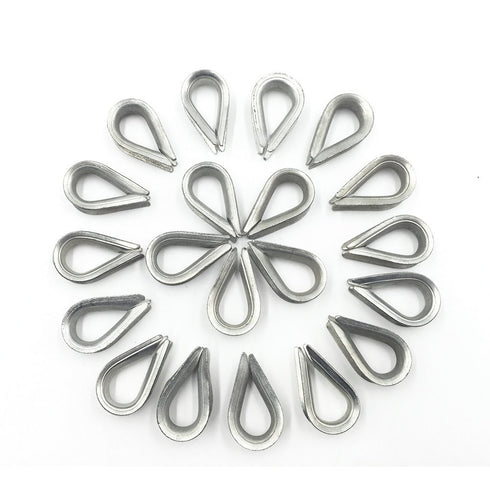M6 Galvanized Steel 1/4" Diameter Wire Rope Cable - 20PCS Thimbles Rigging