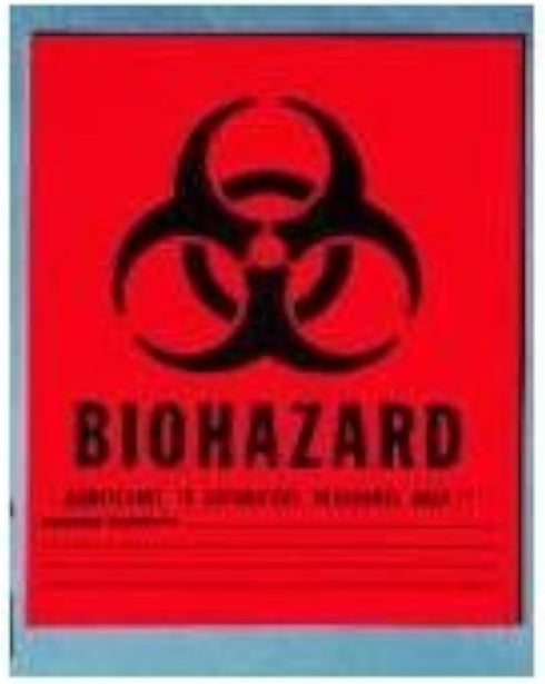Medical Action Industries Medical Action Infectious Waste Bag, Red, 5 Gallon, 16" x 24", 20/Roll