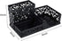 EasyPAG Desk Organizer with 3 Compartments for Pencil, Sticky Note Holder, Office Accessories (Black)