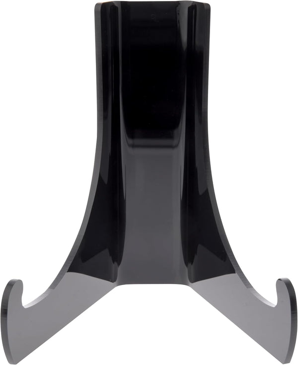 Plymor Black Acrylic Flat Back Easel with Deep Support Ledges, 4.5" H x 3.5" W x 3.5" D