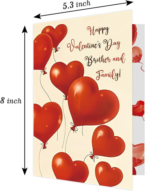 Ogeby Funny Valentine's Day Card for Brother and Family, Sweet Heart Valentines Card from Sister Brothers, Happy