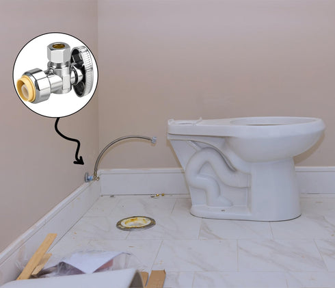 1/2/5/10/20pcs Stop Valves, 1/2" 3/8" Angle Stop Valve, Push to Connect, Chrome Plated Brass for Faucet, Toilet