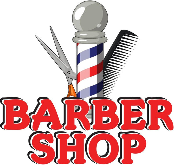 SignMission Barber Shop 16" Concession Decal Sign for Cart Trailer Stand