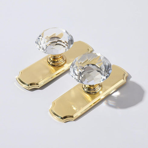 PILYON 2 Pack Kitchen Cabinet Knobs Crystal Handle Gold Zinc Alloy Bedside Table Handle Wardrobe Cabinet Drawer Knob