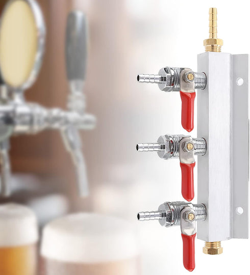 HEEPDD 3 CO2 3 CO2 Way Gas Distribution Manifold, Copper Stainless Steel, Beer Dispensing and Wine Making Tool for Home