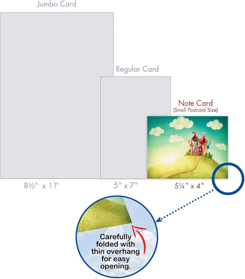 The Best Card Company 10 Blank Note Cards for Kids, Assorted Greetings Boxed, Fun Mythical Fantasy Cards (4 x 5.12