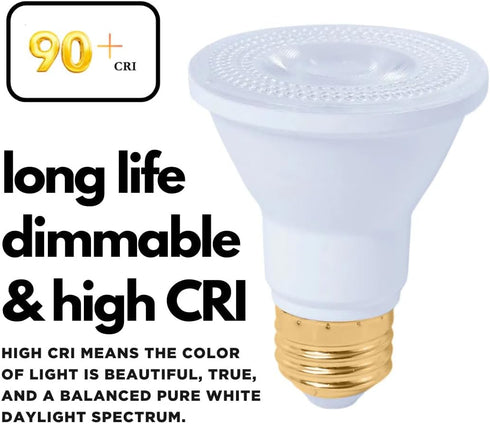 GoodBulb PAR20 LED Light Bulb, 8-Watt (50W Equivalent), Dimmable, 5000K Daylight White, 500-Lumens, E26 Base (Pack of 4)