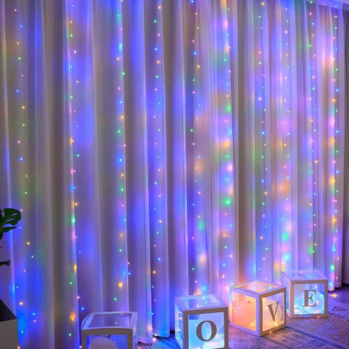 Generic 100 8 LED Colorful Curtain Light for Party/Wedding/Festival/Christmas,Window Blinking String Light