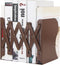 Book Ends, Metal Book Organizer for Heavy Books, Suitable for Office, Home & School Use, Brown