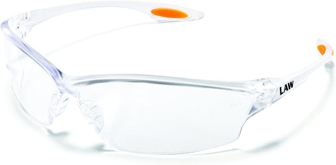MCR LW210 Crews Law 2 Safety Glasses, Clear Frame, Clear Lens, 1 Pair