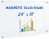 Magnetic Glass Whiteboard 24" x 18", Frameless Dry Erase Board with 1 Marker Tray and 3 Magnets for Office Home