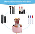 Marbrasse Desk Organizer, 360-Degree Rotating Pen Holder with 5 Compartments for Office Home Accessories (Pink)