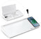 Varhomax Glass Desk Whiteboard with Wireless Charger, Desktop Dry Erase Board with Storage, Memo Notepad for Home Office