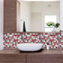 Yoillione 3D Mosaic Tile Sticker, Removable Wallpaper Tile Red, Self Adhesive Wall Tiles for Kitchen Backsplash