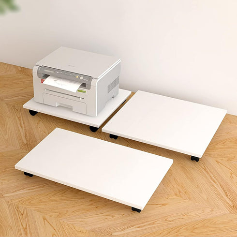 SUNESA 4 39x34x6.6cm) Under Desk Printer Stand With Caster Wheels - Office Movable Copier Stand, CPU Holder, White