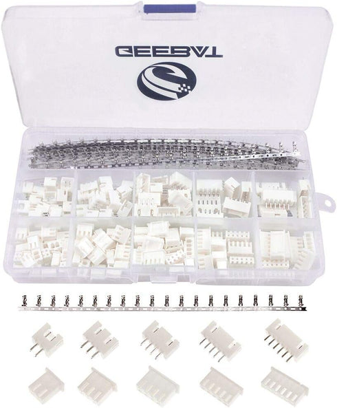 460pcs 2.54mm JST-XH Connector Kit; 2.54mm Female Pin Header; 2/3/4/5/6 Pin Housing Adapter Plug