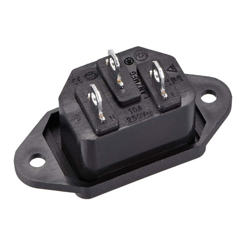 uxcell Panel Mount Plug Adapter 10A C14 3P IEC Inlet Module Power Connector Socket