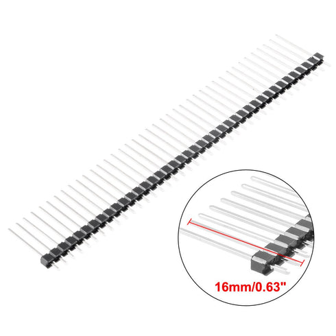 uxcell 30Pcs 2.54mm Pitch 40-Pin 16mm Length Single Row Straight Connector Pin Header Strip