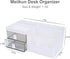 Desk Organizer, Makeup Organizer with 2 Drawer, 7 Compartment & a Top Tray, Desktop Organizers and Storage for Women, Cute Home organization Bathroom, 11" x 5.7" x 4.7" (White) by Meiikun
