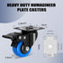 2 Inch Casters Wheel Set of 4, 600 Lbs Heavy Duty Casters, Safety Swivel Casters with Brake, No Noise Top Plate Wheels for Furniture, Carts (Free Screws and 1 Screwdriver)