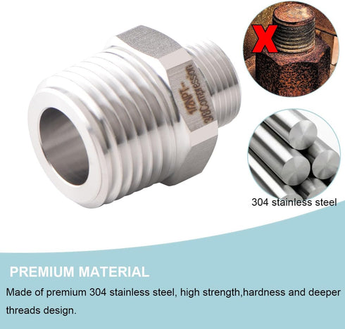 RV Faucet Adapter 1/2 to 3/8 Reducer Faucet Supply Line Adapter Compression Fitting Compatible with Plumbing Water Hose