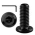 M8 x 20mm 50Pcs Flat Head Hex Socket Cap Screws, 304 Stainless Steel Furniture Bolts, Black Oxide & Hex Spanner