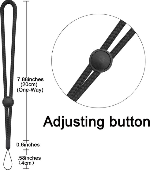 YOUOWO Adjustable Wrist Lanyard for Flashlight Wallet USB Flash Drive, 6 PACK Hand Strap for Cell Phone Charms Key ID