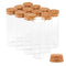 12PCS 50ml Glass Test Tubes with Cork Stoppers, Clear Flat Test Tubes for Bath Salt, Candy Storage