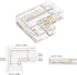 BTF-LIGHTING 6Pcs LED Strip Connector Kit, 10mm/0.39in Width, 3 Pin Transparent L-Shaped, 4Pcs 4Pin Connectors