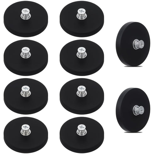 10Pcs Rubber Coated Anti-Scratch Mounting Magnets, 30LBS Neodymium Magnet Base with M5