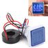 LED Display Voltmeter, Voltage Tester Current Detector, AC 50-500V, 0-100A, Round 22mm, Square Blue