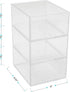 Martha Stewart Brody Desktop Storage Organizer, Stack and Slide Plastic Tray, Clear Organizer for Office, Kitchen,