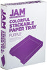 JAM PAPER Purple Stackable Paper Trays - Desktop Document, Letter, & File Organizer Tray - Sold Individually