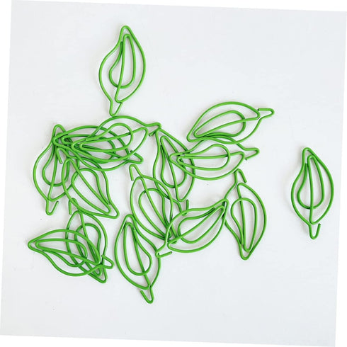 STOBOK 30pcs Colored Paper Clip File Folders, Leaf Shaped Paper Clips for School and Office Supplies