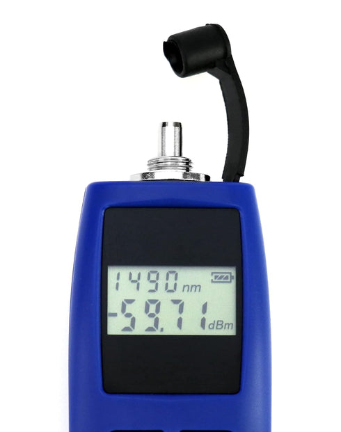 QWORK Optical Power Meter, -70~+10 dBm, Fiber Light Meter with Universal 2.5mm Interface for 6 Calibration Wavelengths,