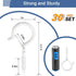 30 2.2 Inches, ADIIL PCS Q Hanger Hooks with Safety Buckle, Windproof Screw Hooks for Hanging Outdoor String Lights