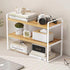 Desktop Organizer Shelf, 2-Tier Wood Office Storage Rack, Small Computer Desk Bookshelf for Home Office