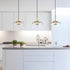 LBSQJ 6000K (8.85 1 Pack) Clear Glass Pendant Lights Kitchen Island Modern LED Pendant Light Fixtures Gold Finish