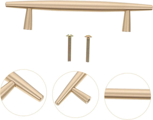 Ipetboom Brass Minimalist Cabinet Pulls Spacing Solid Drawer Handles for Wardrobes Cabinets Bedside Tables Kitchen