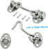 Unlorspy 2 Sets (7.5cm/3 Inch) Hook and Eye Latch Stainless Steel Cabin Hook Eye Latch with Mounting Screws for Gate