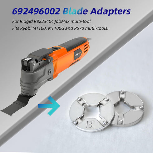 692496002 Oscillating Tool Adapter Compatible with Jobmax Heads R8223404 for Ryobi Blade Adapter Replacement (2 Pack)