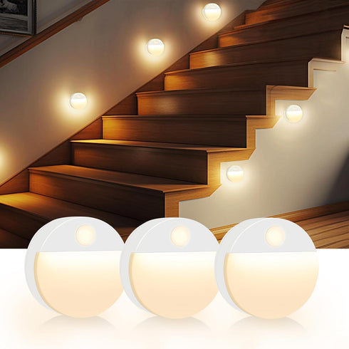 Guankai 3 Pack Motion Sensor Stair Light for Indoor, Battery Operated Closet