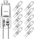 G4 Halogen Bulbs 10W 12V: T3 JC Type 2 Pin Base Replacement for Landscape Lighting (10 Pack)