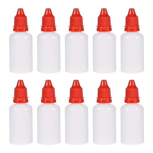 uxcell 30ml/1 oz Plastic Dropper Bottles, Empty Squeezable with Cap, Red, Pack of 20