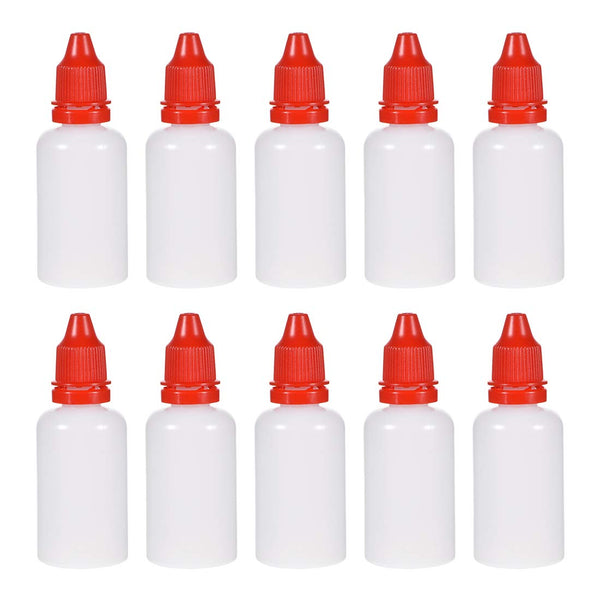 uxcell 30ml/1 oz Plastic Dropper Bottles, Empty Squeezable with Cap, Red, Pack of 20